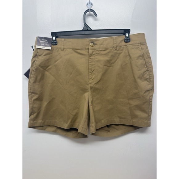 Ava & Viv Chino Shorts Women Plus Sz 18W Stretch Comfort Waist Mid Rise 5" #10 - Picture 1 of 7